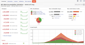 Image of the deep crawl SEO software in action