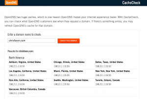 OPENDNS cache check tool