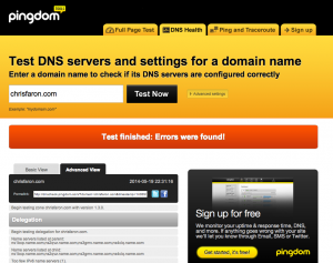 Pingdom DNS checker tool