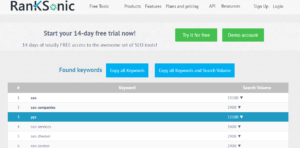 Get keyword ideas with RankSonic Keyword Tool.