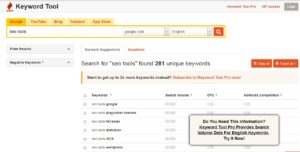 Keyword.io tool for the search seo tools