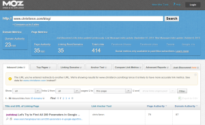 Check your back-links with the Moz tool