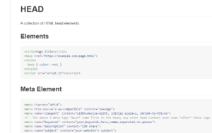 Resource of all current HTML head elements