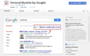 Personal Blocklist (by Google)