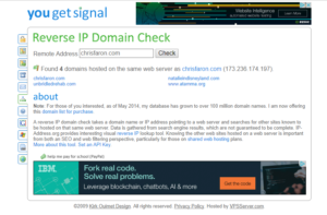 Reverse IP Domain Check