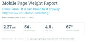 Check how much weight your images are on your web page