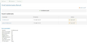 Find Subdomains tool