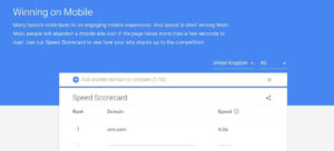 Google mobile Speed Scorecard
