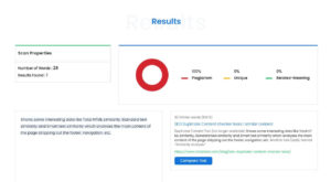 Plagiarism checker tool which allows you to check duplication of text 