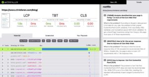 Check your core web vitals score with waterfaller.dev